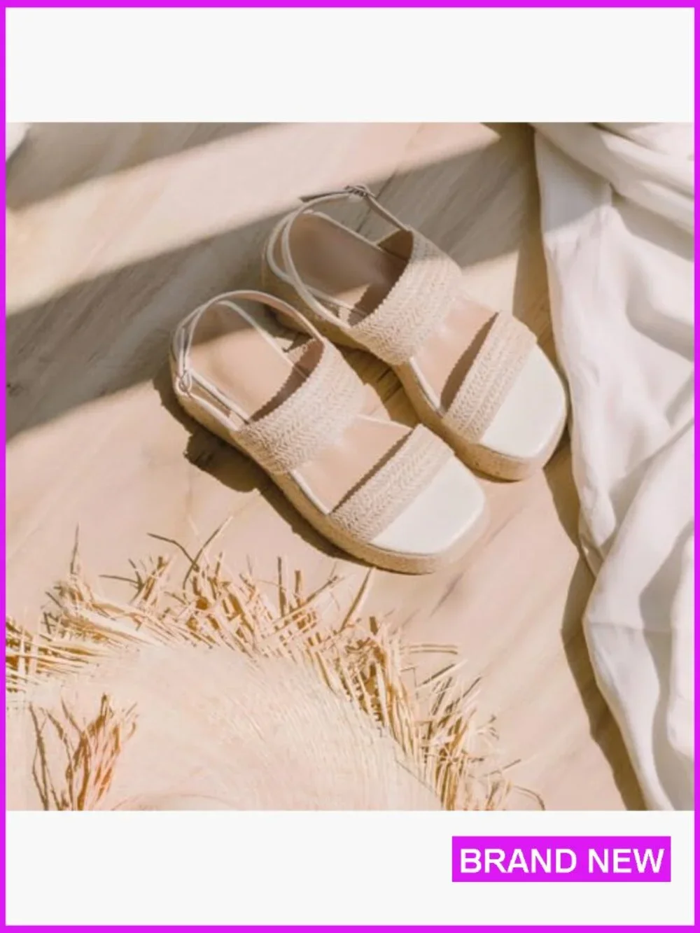 Women's Wedge Espadrille Sandals Open Toe Ankle Strap Raffia Woven Platform